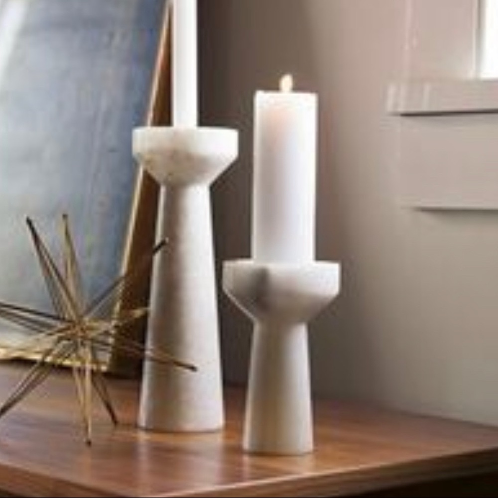 Tom Dixon Marble Candleholders — Tall